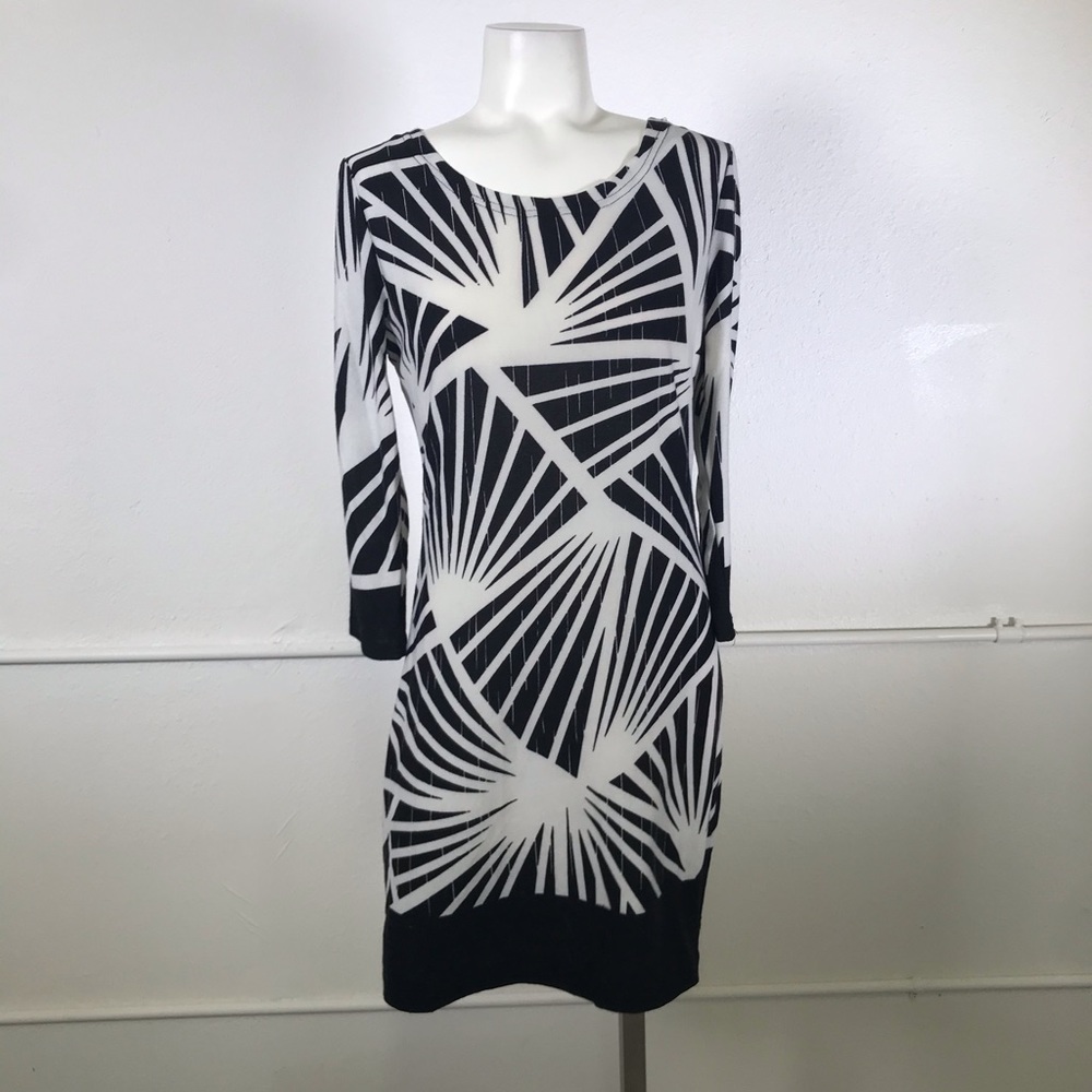 Papillon 3/4 Length Sleeve Printed Sweater Dress
